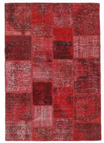 140X201 Tapis Patchwork Moderne Rouge/Rouge Foncé (Laine, Turquie) Carpetvista