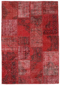 137X200 Tappeto Patchwork Moderno Rosso/Rosso Scuro (Lana, Turchia) Carpetvista