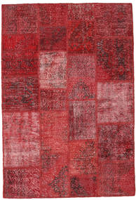 146X202 Alfombra Patchwork Moderna Rojo/Rojo Oscuro (Lana, Turquía) Carpetvista