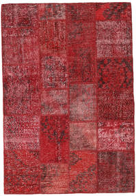 138X202 Tappeto Patchwork Moderno Rosso/Rosso Scuro (Lana, Turchia) Carpetvista