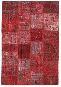  Patchwork Tapete 137X203 Lã Vermelho/Vermelho Escuro Pequeno Carpetvista