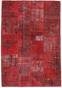 140X200 Tapis Patchwork Moderne Rouge/Rouge Foncé (Laine, Turquie) Carpetvista