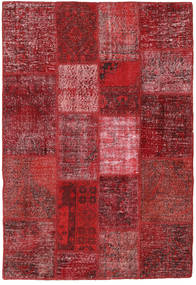 138X201 Tapete Patchwork Moderno Vermelho/Vermelho Escuro (Lã, Turquia) Carpetvista