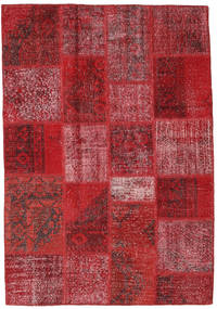 138X200 絨毯 パッチワーク モダン レッド/ダークレッド (ウール, トルコ) Carpetvista