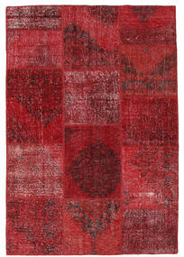 158X231 Alfombra Patchwork Moderna Rojo/Rojo Oscuro (Lana, Turquía) Carpetvista