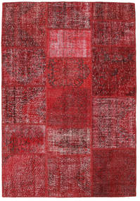 159X231 Tapis Patchwork Moderne Rouge/Rouge Foncé (Laine, Turquie) Carpetvista