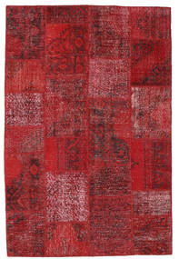 155X232 Alfombra Patchwork Moderna Rojo/Rojo Oscuro (Lana, Turquía) Carpetvista