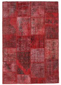159X232 Tapete Patchwork Moderno Vermelho/Vermelho Escuro (Lã, Turquia) Carpetvista
