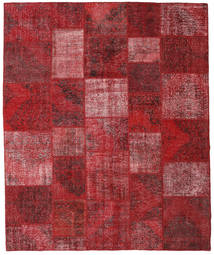 250X301 Tapete Patchwork Moderno Vermelho/Vermelho Escuro Grande (Lã, Turquia) Carpetvista
