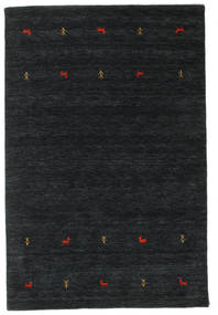  Wool Rug 140X200 Gabbeh Loom Two Lines Black/Grey Small