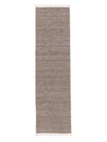 Melange 80X300 Small Brown Plain (Single Colored) Runner Wool Rug
