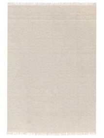  140X200 Plain (Single Colored) Small Melange Rug - Beige Wool, 