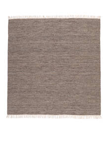 Melange 200X200 Brown Plain (Single Colored) Square Rug