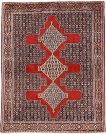 Senneh Teppich 122X156 Rot/Dunkelrot Wolle, Persien/Iran Carpetvista