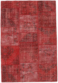 157X231 Tapete Patchwork Moderno Vermelho (Lã, Turquia) Carpetvista