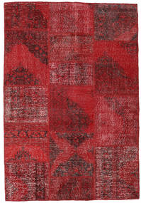 158X232 Alfombra Patchwork Moderna Rojo/Rojo Oscuro (Lana, Turquía) Carpetvista