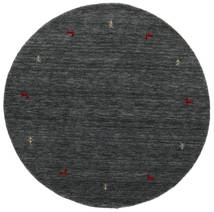  Wool Rug Ø 150 Gabbeh Loom Two Lines Grey Round Small