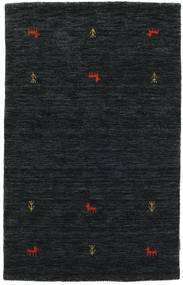  Wollteppich 100X160 Gabbeh Loom Two Lines Schwarz/Grau Klein