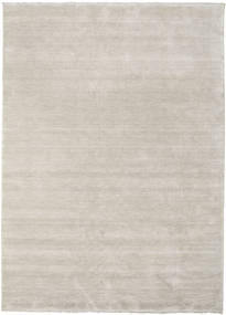 Handloom Fringes 180X275 Greige Plain (Single Colored) Wool Rug