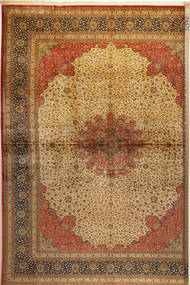 386X512 絨毯 クム シルク 署名 : クム Eliyasi オリエンタル 大きな (絹, ペルシャ/イラン)