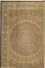 388X586 絨毯 クム シルク 署名: クム Kazemi オリエンタル 大きな (絹, ペルシャ/イラン)