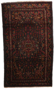 絨毯 バルーチ 117X197 ダークレッド/茶色 (ウール, アフガニスタン)