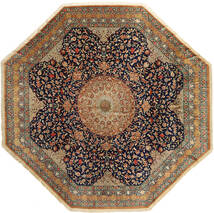 286X294 絨毯 クム シルク 署名 : クム Barghi オリエンタル 正方形 大きな (絹, ペルシャ/イラン)