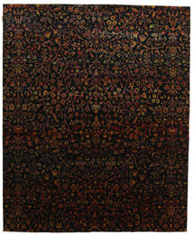 絨毯 Sari ピュア シルク 247X301 ブラック/ダークレッド (絹, インド)