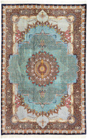  Orientalisk Ghom Silke Signerad: Kazemi Matta 194X296 Silke, Persien/Iran