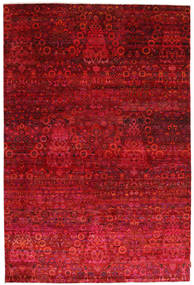  201X301 抽象柄 Sari ピュア シルク 絨毯 絹, Carpetvista
