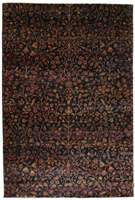  202X302 Abstract Sari Pure Silk Rug Silk, Carpetvista