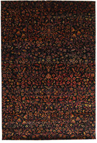  Sari Pure Silk Rug 206X301 Black/Dark Red Carpetvista