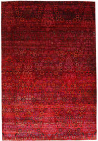  207X304 Abstract Sari Pure Silk Rug Silk, Carpetvista