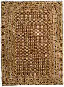  Orientalischer Kelim Golbarjasta Teppich 210X287 Orange/Braun Wolle, Afghanistan Carpetvista