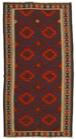 Kelim Maimane Teppich 103X198 Braun/Dunkelrot Wolle, Afghanistan Carpetvista