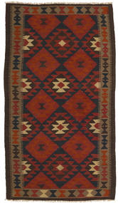 102X191 Tapete Kilim Maimane Oriental Preto/Vermelho Escuro (Lã, Afeganistão) Carpetvista