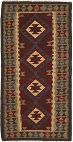 97X196 絨毯 キリム マイマネ オリエンタル 茶色/ダークレッド (ウール, アフガニスタン) Carpetvista