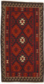  Orientalisk Kelim Maimane Matta 102X193 Brun/Mörkröd Ull, Afghanistan Carpetvista