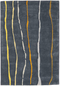 Flaws Handtufted 140X200 Small Grey Striped Wool Rug