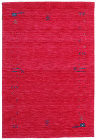  120X180 Μικρό Γκάμπεθ Loom Frame Χαλι - Σκούρο Ροζ Μαλλί