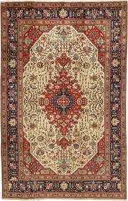 絨毯 ペルシャ タブリーズ 197X312 茶色/ベージュ (ウール, ペルシャ/イラン)