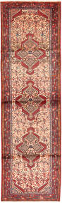 87X300 絨毯 オリエンタル ハマダン 廊下 カーペット レッド/ベージュ (ウール, ペルシャ/イラン) Carpetvista