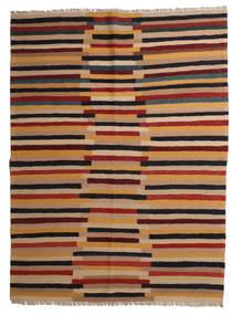  Orientalischer Kelim Teppich 146X194 Beige/Dunkelgrau Wolle, Persien/Iran Carpetvista