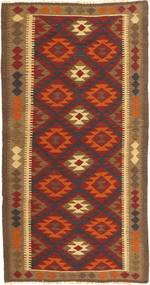 100X197 絨毯 オリエンタル キリム マイマネ オレンジ/茶色 (ウール, アフガニスタン) Carpetvista