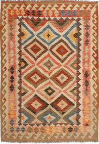  142X204 Small Kilim Afghan Old Style Rug Wool, Carpetvista