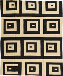 185X225 Tapis Kilim Moderne Moderne Noir/Beige (Laine, Afghanistan) Carpetvista