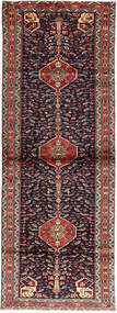 90X267 Hosseinabad Orientalisk Hallmatta Röd/Mörkrosa (Ull, Persien/Iran) Carpetvista