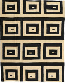180X225 Kelim Moderni Matot Matto Moderni Musta/Beige (Villa, Afganistan) Carpetvista
