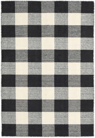 Check Kilim 120X180 小 ブラック/ホワイト チェック ウール 絨毯