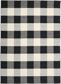 絨毯 Check キリム - ブラック/ホワイト 240X340 ブラック/ホワイト (ウール, インド)